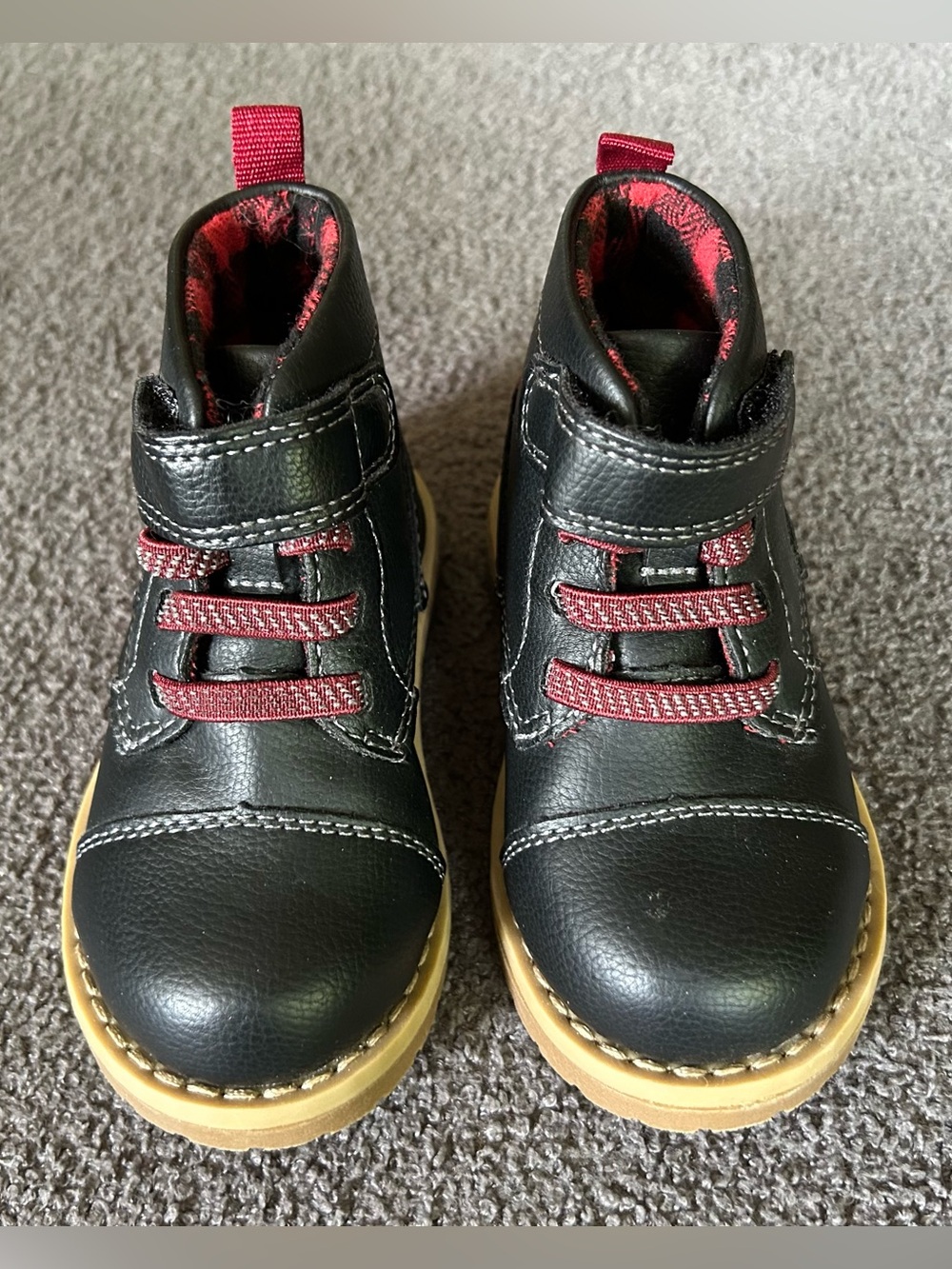 Cat & Jack Black and Burgundy Baby Ankle Boots